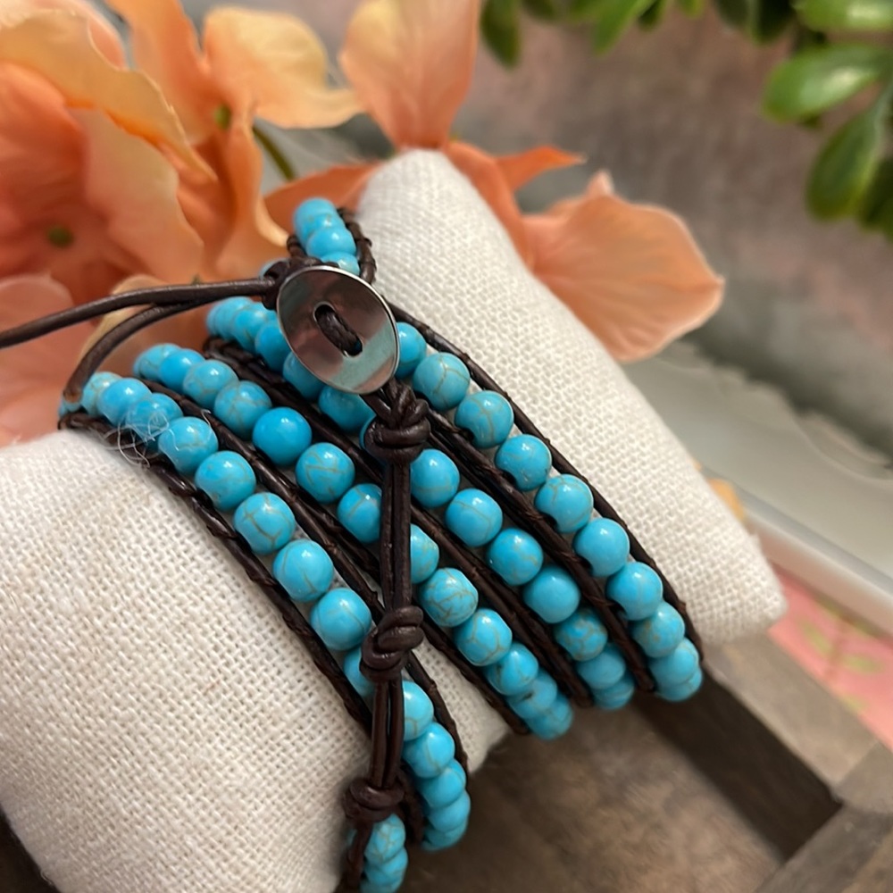 JBloom Turquoise beaded wrap - Picture 3 of 5